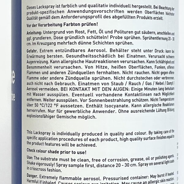 Autolack Spraydose mischen lassen