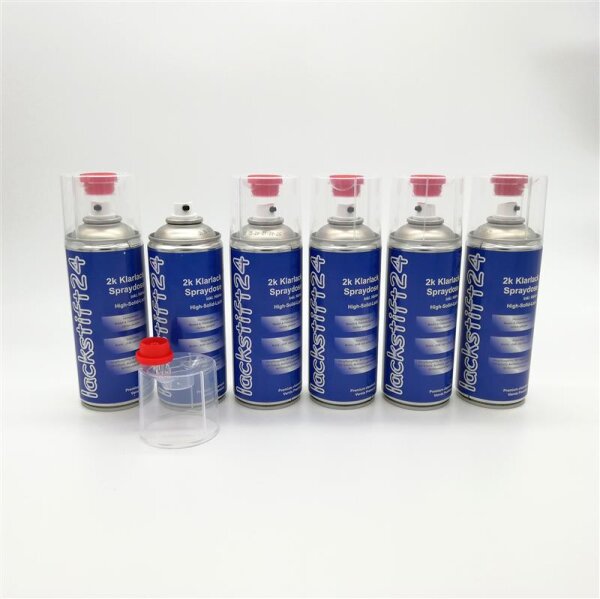 2k Klarlack Spraydose matt- 6er Pack